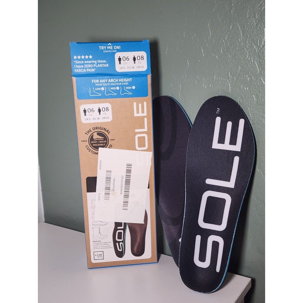 SOLE Active Thick Shoe Insoles Women’s 7.5-8 Men’s 5.5-6 Unisex Footbeds